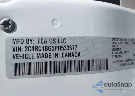 2023 Chrysler Pacifica Touring L from USA, damaged, VIN 2C4RC1BG5PR533377